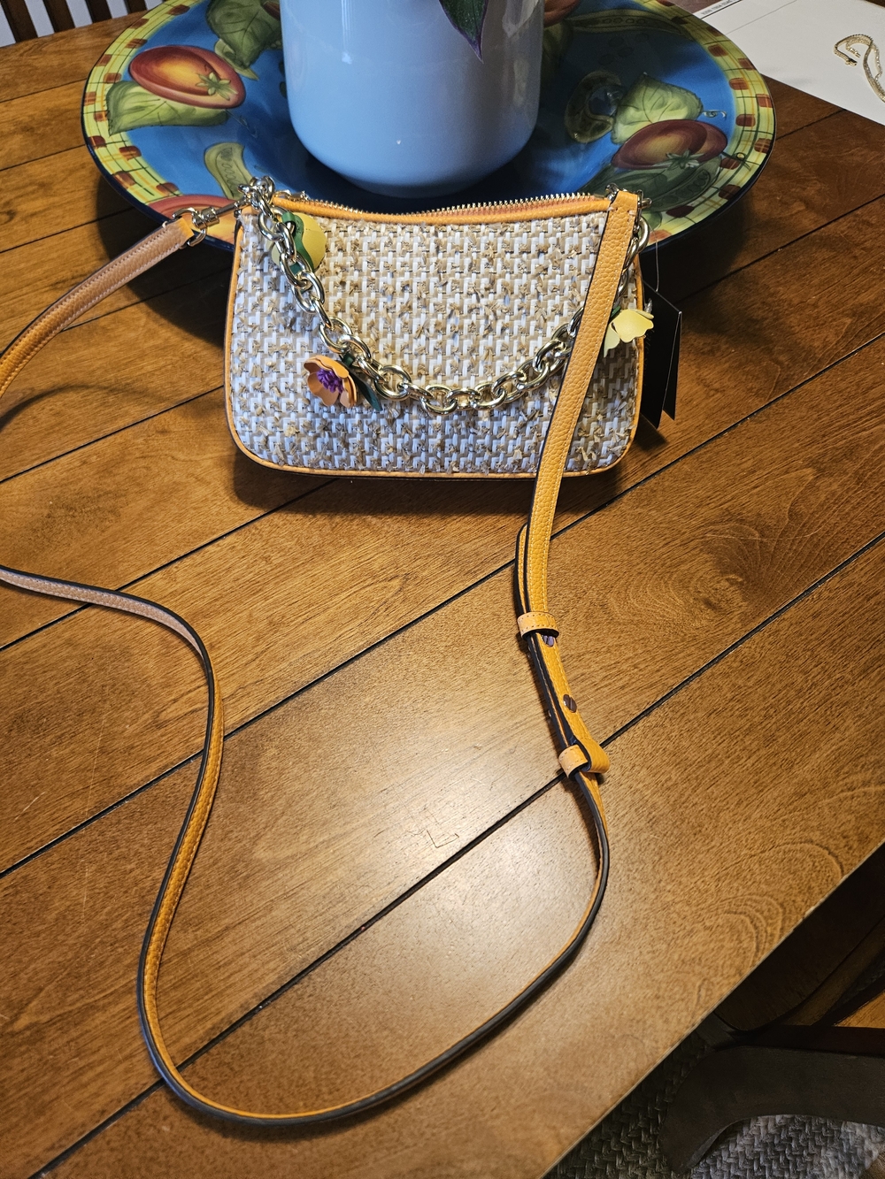 NWT Kate Spade Jolie Raffia Tweed Small Convertible Crossbody